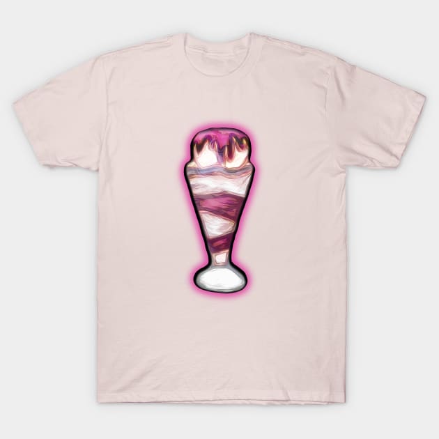 Strawberry and Vanilla Ice Cream Sundae T-Shirt by JadeGair